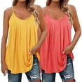 thumbnail image 1 of Yellow Womens Summer Tops Women Pleated Top Shirt Spaghetti Strap Camisole Fit Casual Sleeveless Summer Tank Tops Fashion Shirt Tank Tops for women, 1 of 5