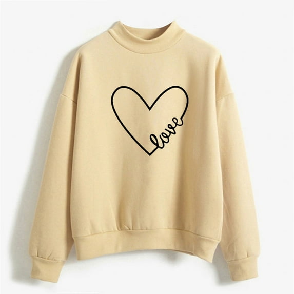 Yellow Womens Sweatshirt Autumn Winter O Neck Solid Color Prints Long Sleeve Pullover Sweatshirt Fall Clothes for Women