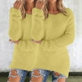thumbnail image 1 of Yellow Womens Sweatshirt Women's Fashionable Long Sleeve Pullovers Loose Fuzzy Jumper Sweater Fall Clothes for Women, 1 of 6