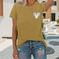 thumbnail image 1 of Yellow Womens Tops Spring/summer Baseball Print Loose T Shirt Short Sleeve Top Shirts for Women, 1 of 6