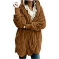thumbnail image 1 of Yellow Womens Tops Women's Casual Splice Coat Winter Warm Open Front with Pockets Hooded Cardigan Shirts for Women, 1 of 5