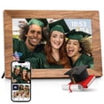 thumbnail image 1 of TEMASH Smart Digital Picture Frame WiFi, 10.1 inch Wood Grain Plastic Electronic Photo Frame 32GB Storage Support TF Card IPS Touchscreen, Auto-Rotate Share Photos Wishes, Best Gift, 1 of 12