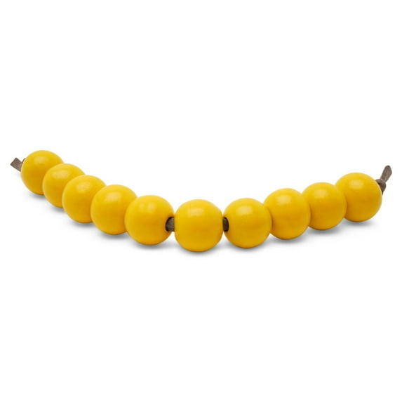 Yellow Wooden Beads Round, 1/2 Inch, 3mm Hole, Pack of 250 Small Colored Beads for Crafts, Jewelry, Garlands, Spacers, and Macrame, by Woodpeckers