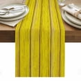 thumbnail image 1 of Yellow Wooden Grain Table Runner - 48 Inch Long, Kitchen Dining Table Runner Dresser Scarves, Country Shabby Planks Rural Farmhouse Decor for Coffee Tables Wedding Party Banquet, 1 of 8