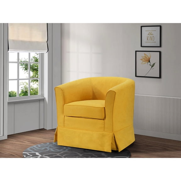 Yellow Woven Fabric Seat - 28" With Swivel Function And Foam Cushion Chair, 24.6" Arm Height, Metal,