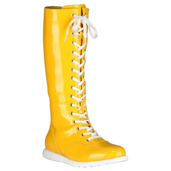 Yellow Wrestling Costume Boots for Adults