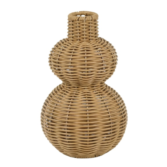 Yellow Xh24.451C Rattan Woven Vase Home Decor Ornament Bright For Spring Summer Table Centerpiece