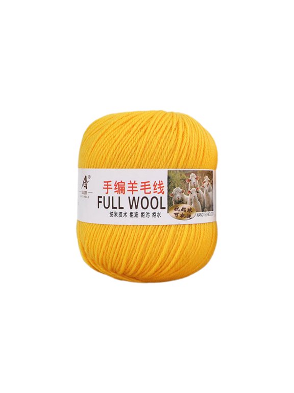 Yellow Yellow 100% Mercerized Wool Yarn Soft Medium Thick For Hand Knitting Sweater And Accessories