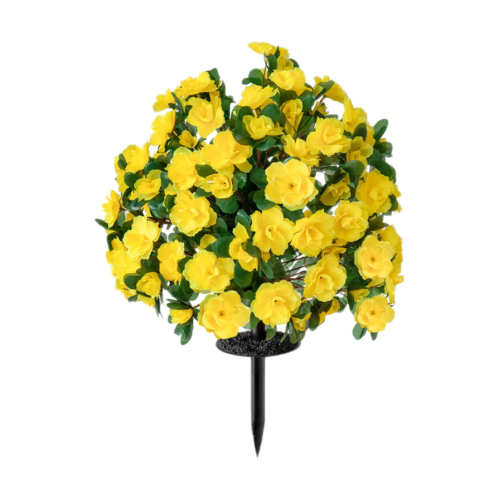 Yellow Yellow Artificial Flower Azalea Ground Plug For Outdoor ...