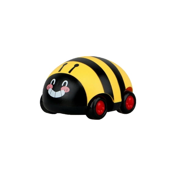 Yellow Yellow Bee Pull Back Insect Toy Car For Kids Cute Plastic Bug Vehicle Friction Powered For Toddlers Age 1-3 Years Old Educational Play