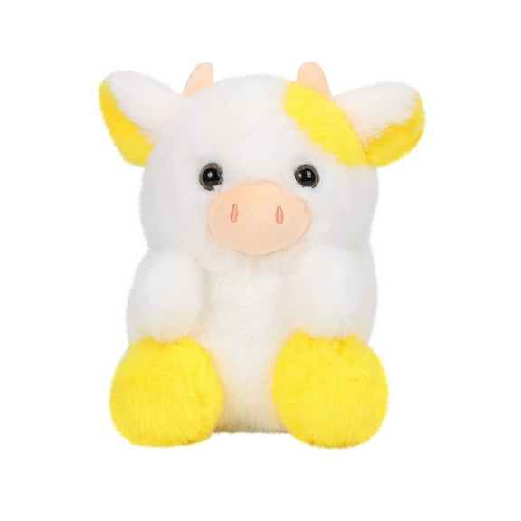 Yellow Yellow Cute Plush Cow Toy For Children 7.9 Inch Soft Strawberry Stuffed Animal For Gift