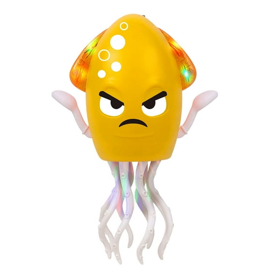 Yellow Yellow Dancing Squid Toy With Music And Light Effects Smart Robotic Toy For Kids Play And Pet Interaction With Obstacle Avoidance And Durable Abs Construction