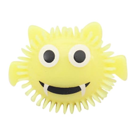 Yellow Yellow Led Light Up Pumpkin Finger Ring For Halloween Party Prop Flash Tpr 4.5X5X3.5Cm