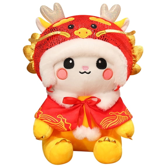 Yellow Yellow Plush Dragon Doll For Spring Festival Decoration Cuddly Stuffed Animal Toy For Children