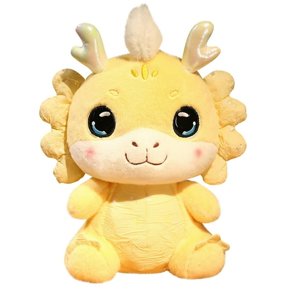 Yellow Yellow Plush Dragon Stuffed Animal For Spring Festival Decoration Cuddly Toy For Kids