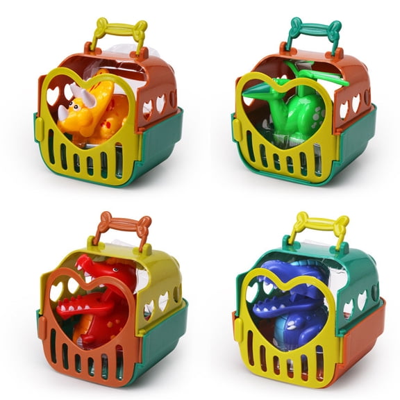 Yellow Yellow Press And Go Inertia Triceratops Dinosaur Car Wind Up Toy For Kids