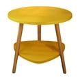 thumbnail image 1 of Yellow Yellow Round End Table With Double Shelf Small Coffee Table For Living Room Bedroom Bright Accent Table #66w77, 1 of 6