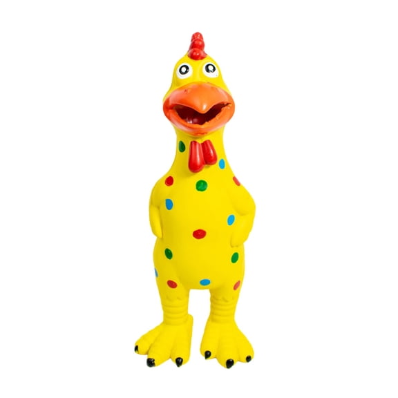 Yellow Yellow Rubber Spotted Screaming Chicken Toy For Stress Relief Squeeze That Makes Sounds For Kids Pet