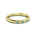 thumbnail image 1 of Yellow Yellow Tourmaline & London Blue Topaz Half Eternity Delicate Band Ring Silver Yellow Gold Plated Ring Women Gift Gift For Mom - Wife Promise Gift, 1 of 5