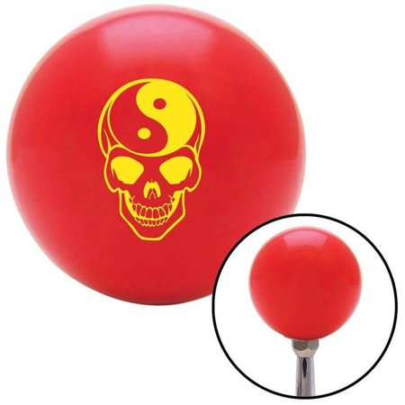 Yellow Yin & Yang Skull Red Shift Knob with M16 x 1.5 Insert Shifter Auto Manual