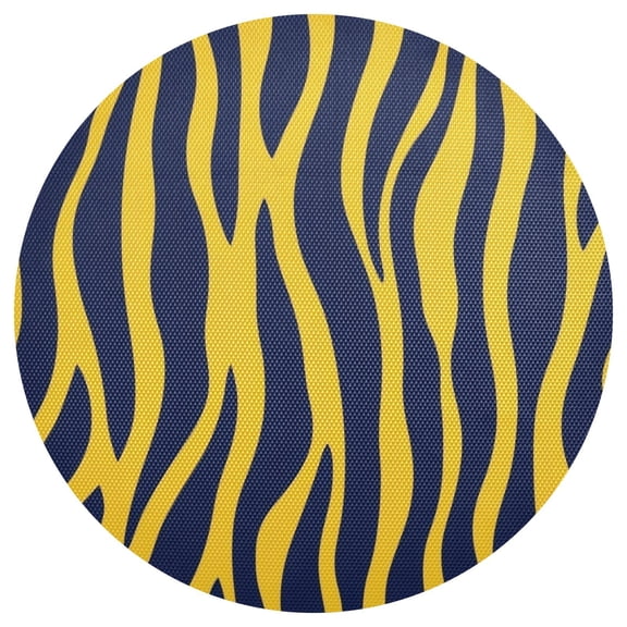 Yellow Zabra Skin Print PVC Round Grid Placemat Table Mat 1 Pc 15.4" x 15.4"