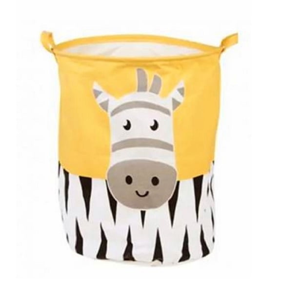Yellow Zebra Laundry Hamper Storage Basket Organizer Bag 15.75 x 19.7 Inch