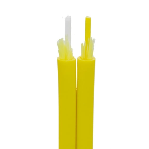 Yellow Zipcord Fiber Optic Cable, Singlemode Duplex Cable, OS2 9/125, Riser Rated, 1000ft