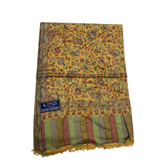 Yellow and Berry Pink Modal Scarf with Kani Prints For Women Exquisite Unique Summer/Spring Collection Lightweight Soft Scarf Shawl Wrap