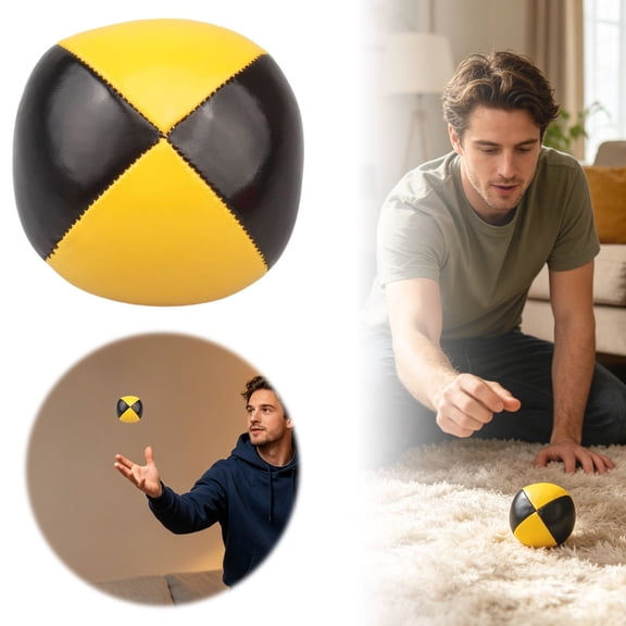 Yellow and Black Juggling Balls for Throwing and Catching for Beginners and Professionals with Mesh Storage Bag Yellow