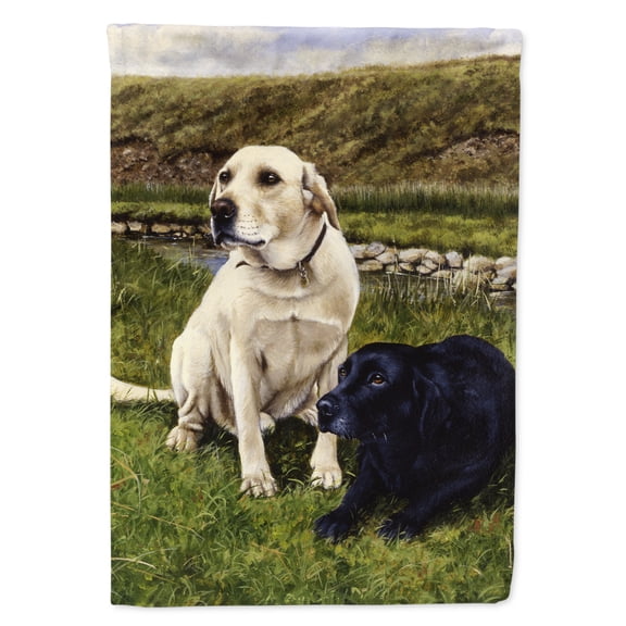 Yellow and Black Labradors Garden Flag