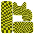 thumbnail image 1 of Yellow and Black Wavy Checkered Bathroom Rug Set 4 Piece,Includes Contour,Lid Cover,Bath Mat,Non-Slip Extra Soft Absorbent Washable, 1 of 5