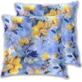 thumbnail image 1 of Yellow and Blue Flower Petals Elegant Throw Pillow Covers Pillowcases 16 x 16 Inch Home Decor 2 Packs for Bedroom Sofa, 1 of 6