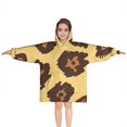 thumbnail image 1 of Yellow and Brown Of Leopard Print Blanket Hoodies for Kids 6-13YR Oversize Wearable Blanket Hoodies for Boys Girls Teens, 1 of 7