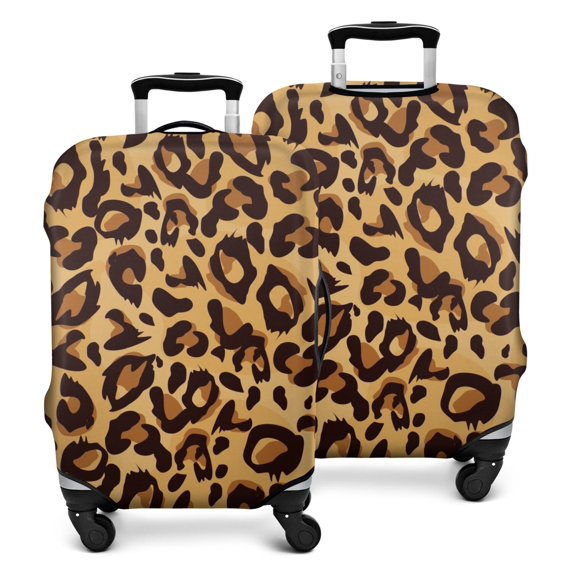 Yellow and Brown Of Leopard Print Luggage Cover Fashion Suitcase Cover Baggage Covers Fit 25-28 Inch Luggage (Go Travel)