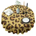 thumbnail image 1 of Yellow and Brown Of Leopard Print Round Tablecloth 60"x60",Wrinkle Wipeable Table Cloth for Kitchen Dining Room Picnic Patio Party, 1 of 6