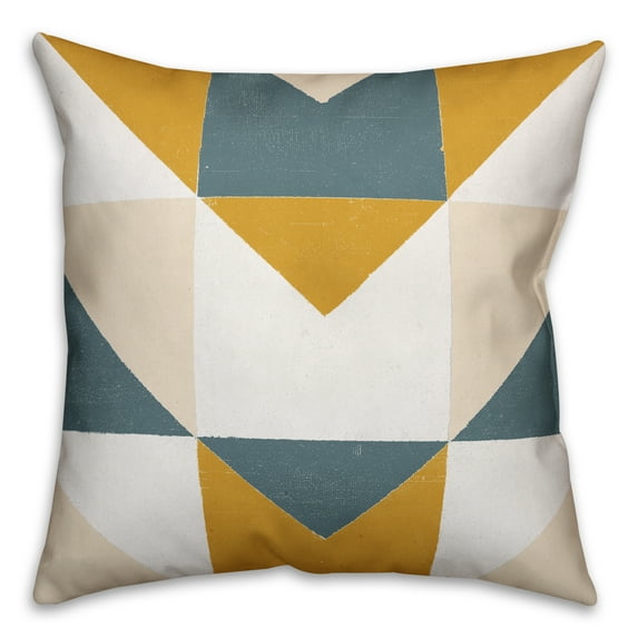 Creative Products Yellow and Gray Geometric Abstract 16x16 Spun Poly Pillow