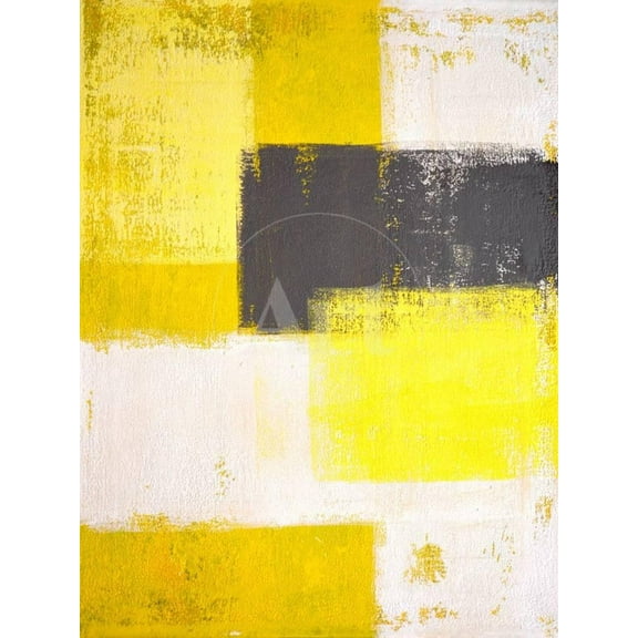 Yellow and Grey Abstract Art Painting, Abstract Unframed Photographic Print Wall Art by T30 Gallery Sold by ArtCom