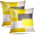 Yellow and Grey Decorative Throw Pillow Cover,Abstract Art Modern