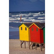 Yellow and Red Bathing Boxes, South Africa Poster Print by Stuart Westmorland 12 x 17