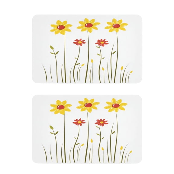 Yellow and Red Flowers 2 Pack 4x2.5 Inch Magnetic Stickers Thick and Strong for Fridge Dishwasher Teaching