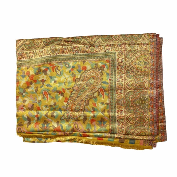 Yellow and Red Modal Scarf with Fine Kani Prints Long featherweight Sunscreen Accessory for Summer/Spring