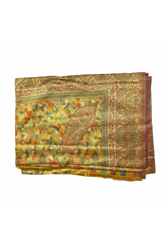 Yellow and Red Modal Scarf with Fine Kani Prints Long featherweight Sunscreen Accessory for Summer/Spring
