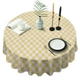 thumbnail image 1 of Yellow and White Checkerboard Pattern Round Tablecloth 60"x60",Wrinkle Wipeable Table Cloth for Kitchen Dining Room Picnic Patio Party, 1 of 6