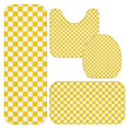 Bdd Pattern Yellow and White Checkered Pattern Bathroom Rug Set 4 Piece,Includes ...
