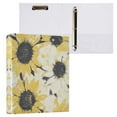 thumbnail image 1 of Yellow and White Sunflower 3 Ring Hardcover Binders 1.5in Round Rings for Letter-Size Folder Paper Organizer Pockets for Office Student Recipe, 1 of 9