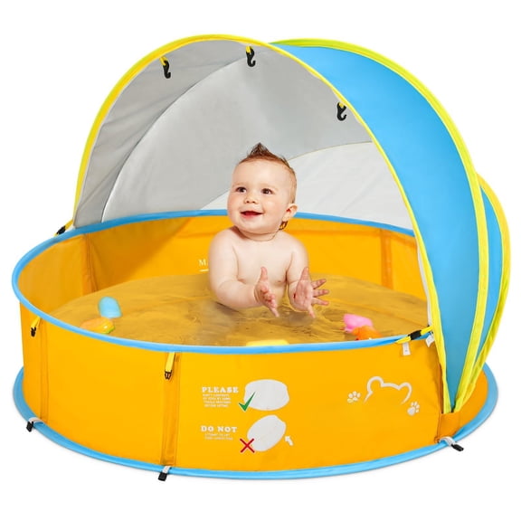 Yellow-blue Pop Up Ball Pit 4-in-1 Summer Play Tent for Pets and Kids