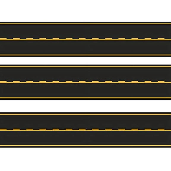 Yellow broken lines Street lines road roadway Edible Cake Topper 3 Strips 2.5x10 inchs on size