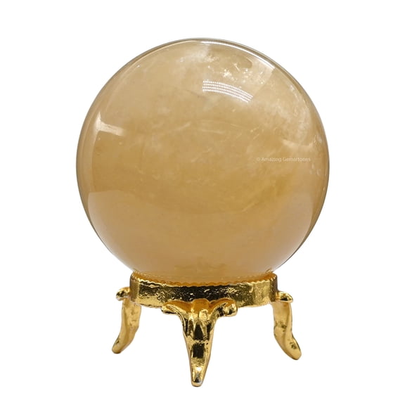 Yellow Calcite Crystal Ball Sphere 2" Inches
