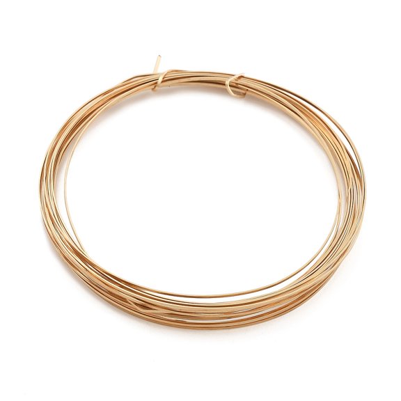 Yellow golden Filled Brass Craft Wire Half Hard Square Real 14K golden Filled 0.7mm about 14.76 Feet(4.5m)/Roll