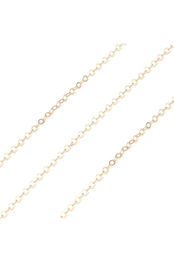 Yellow golden Filled Cable Chains Soldered Real 14K golden Filled Link: 1.6x1.3x0.1mm